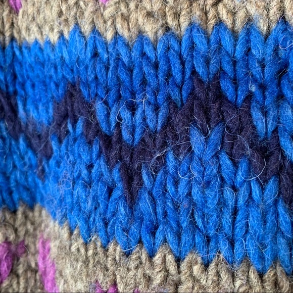 Sold🎈Vintage 90s Wool Sweater Collar Handmade Ecuador - Picture 11 of 14